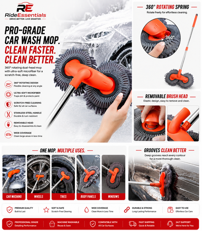 SpinWash Pro™ Microfiber Car Cleaning Mop