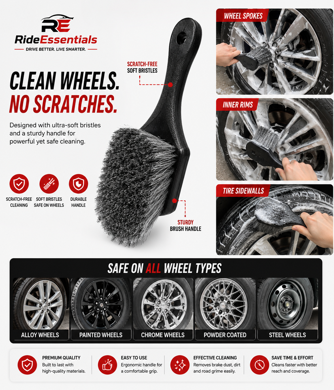 WheelBrush Pro™ | Premium Tire & Rim Cleaning Brush