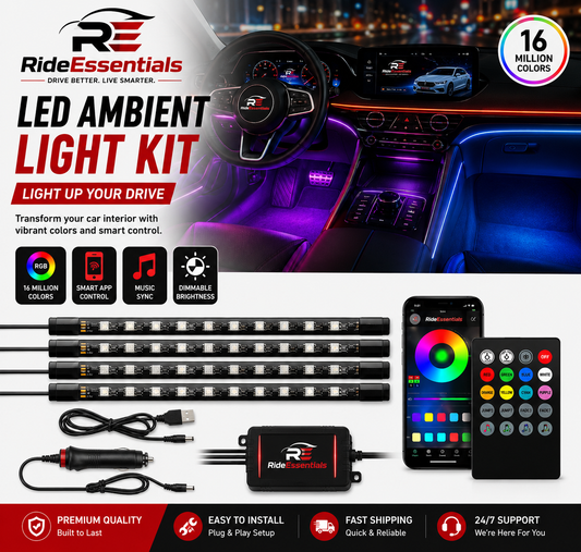 GlowDrive Pro™ | Wireless RGB Car Ambient Lights
