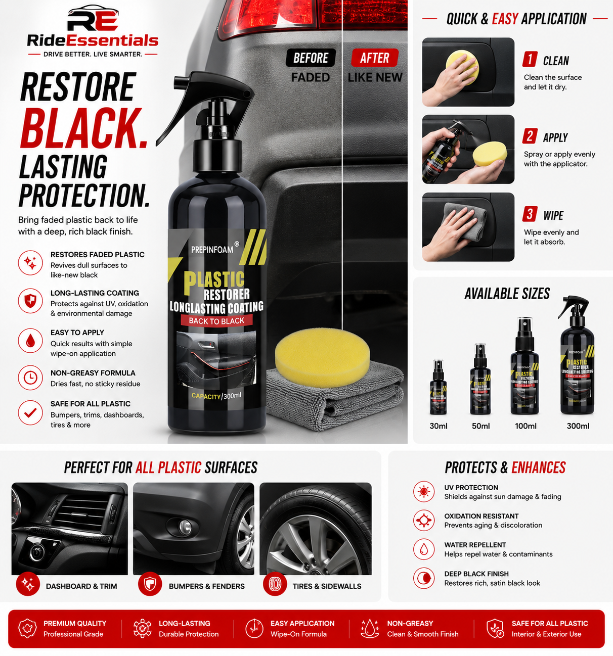 Plastic Restore Pro™ Trim & Interior Restorer Spray