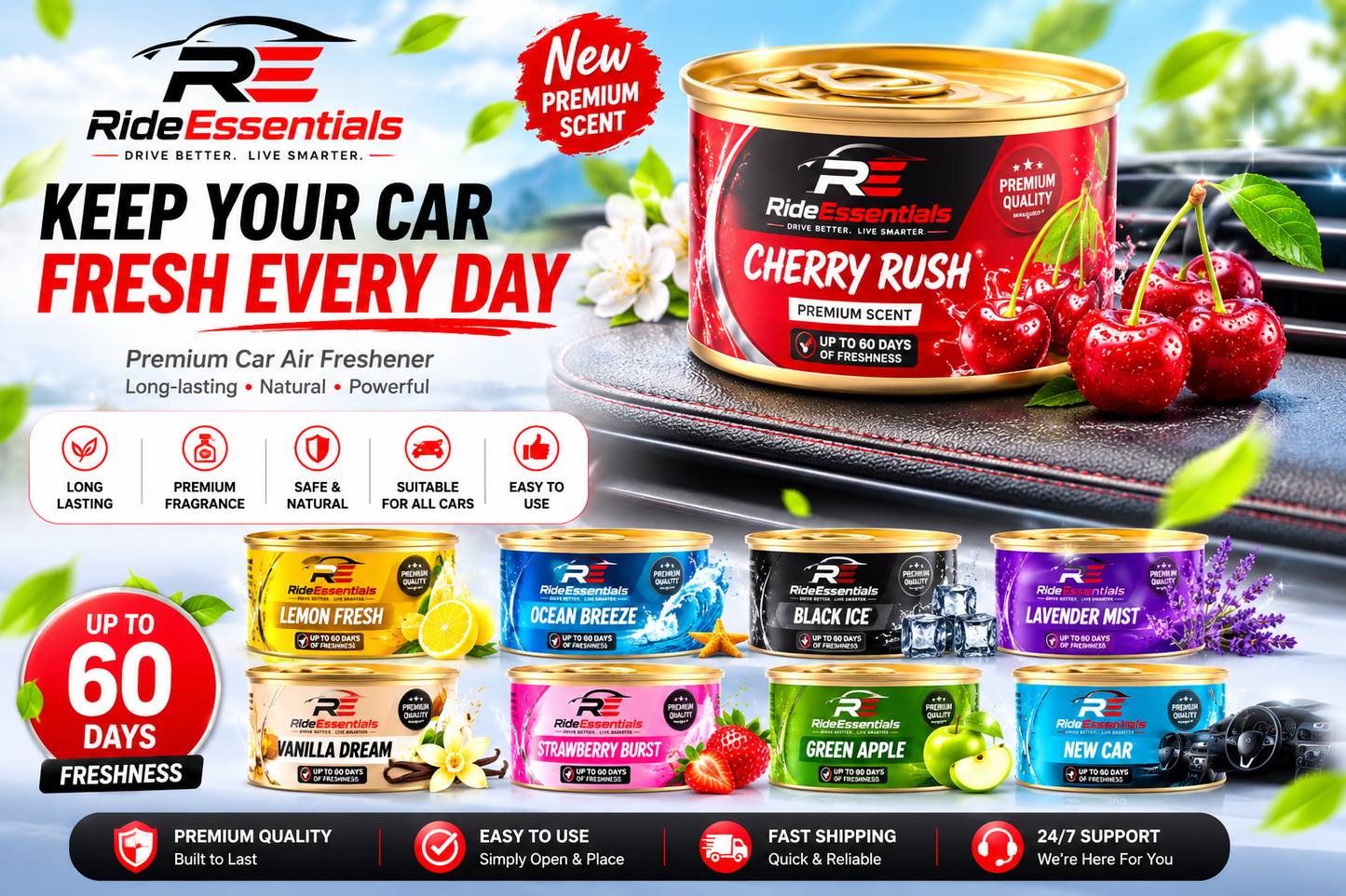 AromaDrive Pro™ | Long-Lasting Car Air Freshener