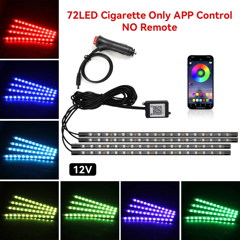 GlowDrive Pro™ | Wireless RGB Car Ambient Lights