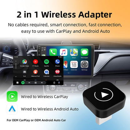 DriveLink Pro™ | 2-in-1 Wireless CarPlay & Android Auto Adapter