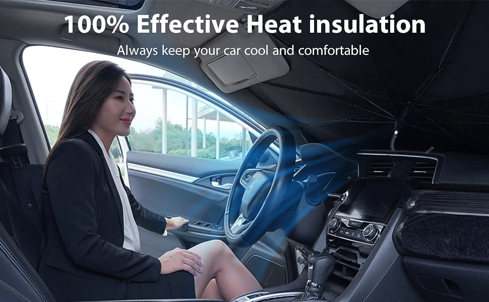 ShadeGuard Pro™ | Foldable Windshield Sun Shade Umbrella