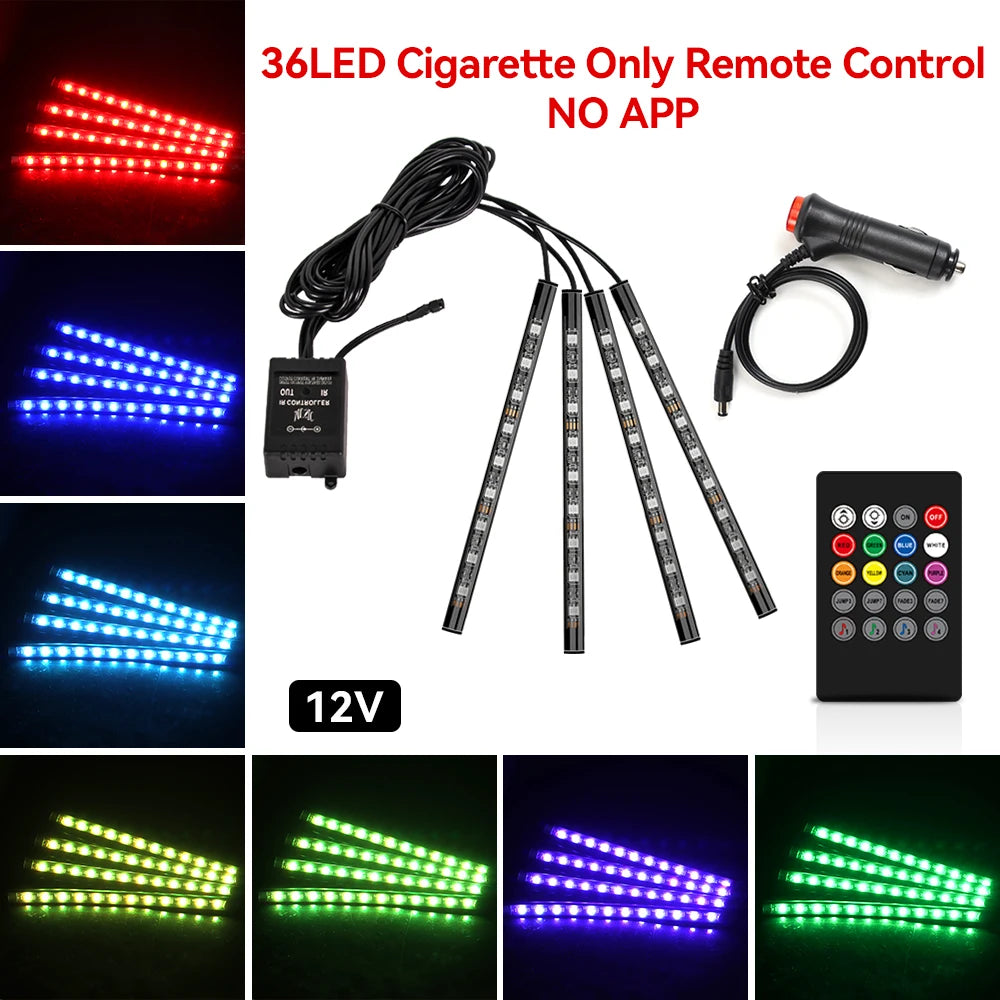 GlowDrive Pro™ | Wireless RGB Car Ambient Lights