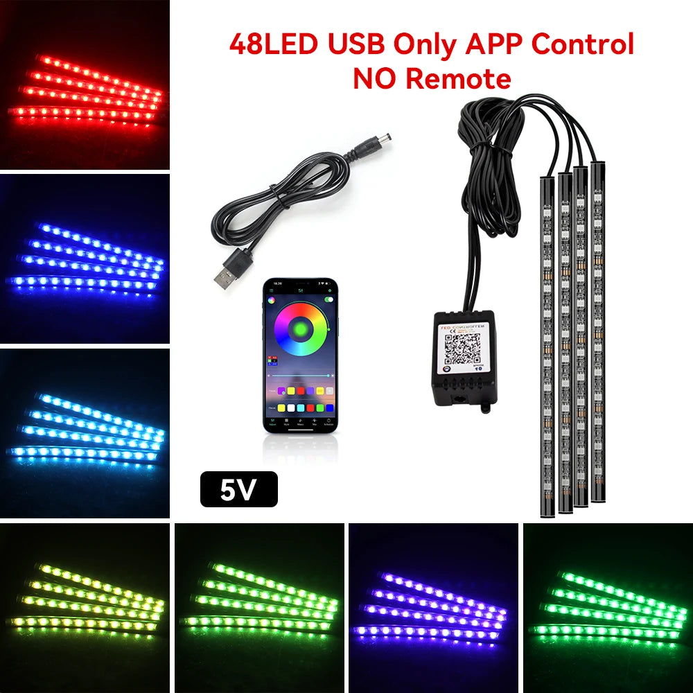 GlowDrive Pro™ | Wireless RGB Car Ambient Lights