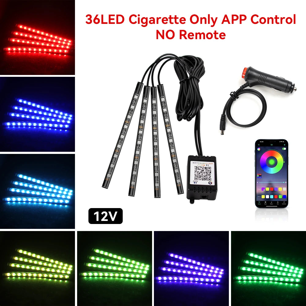 GlowDrive Pro™ | Wireless RGB Car Ambient Lights