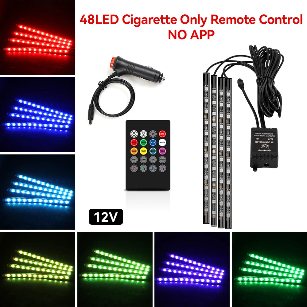 GlowDrive Pro™ | Wireless RGB Car Ambient Lights