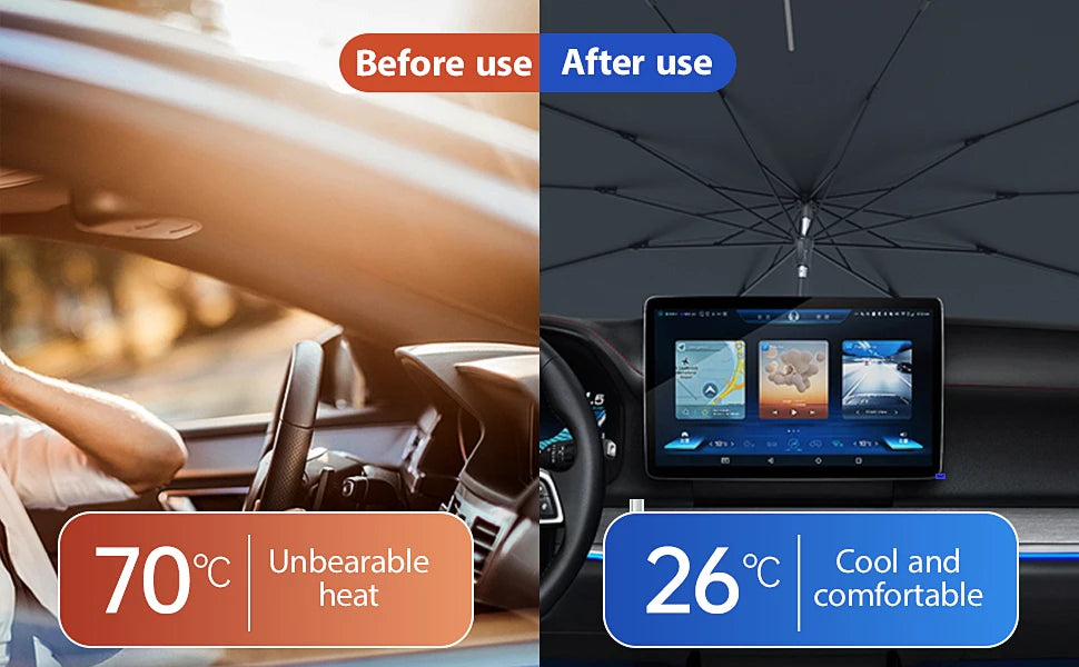 ShadeGuard Pro™ | Foldable Windshield Sun Shade Umbrella