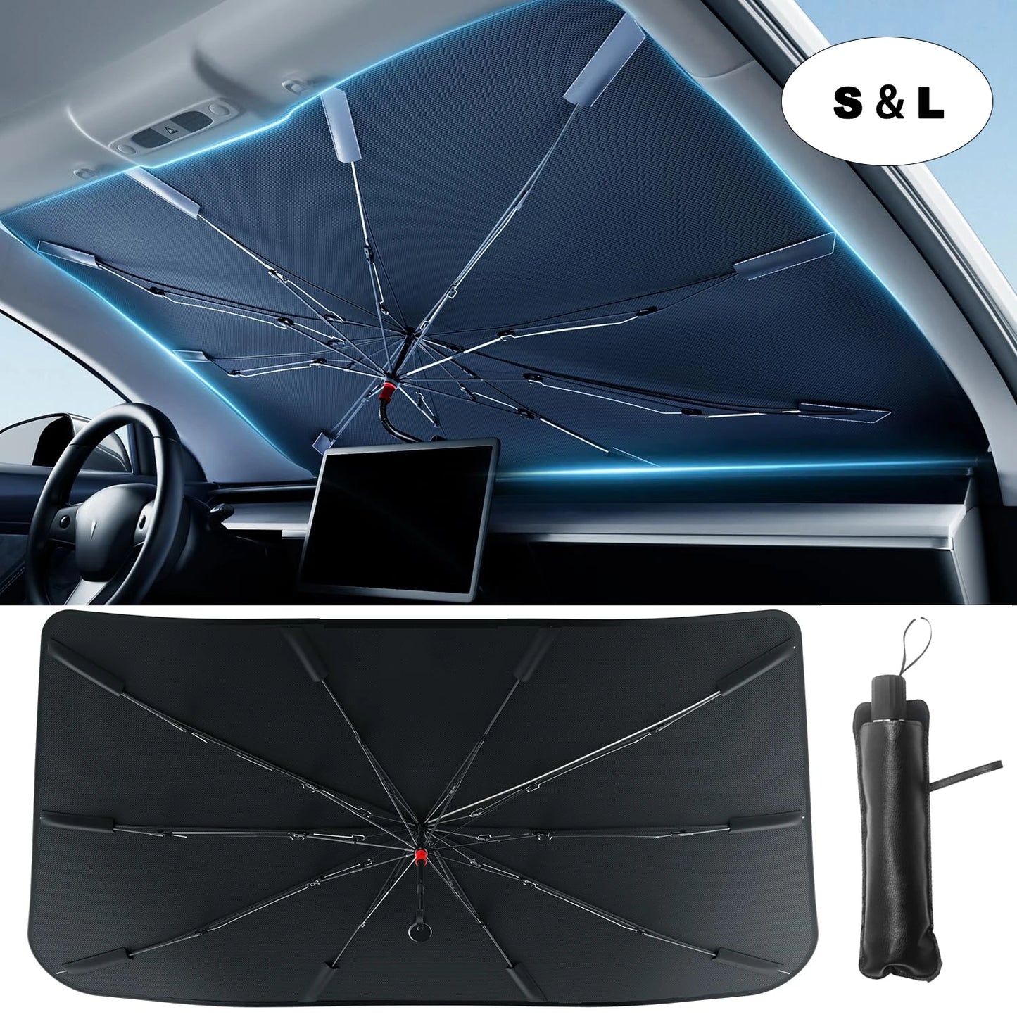 ShadeGuard Pro™ | Foldable Windshield Sun Shade Umbrella