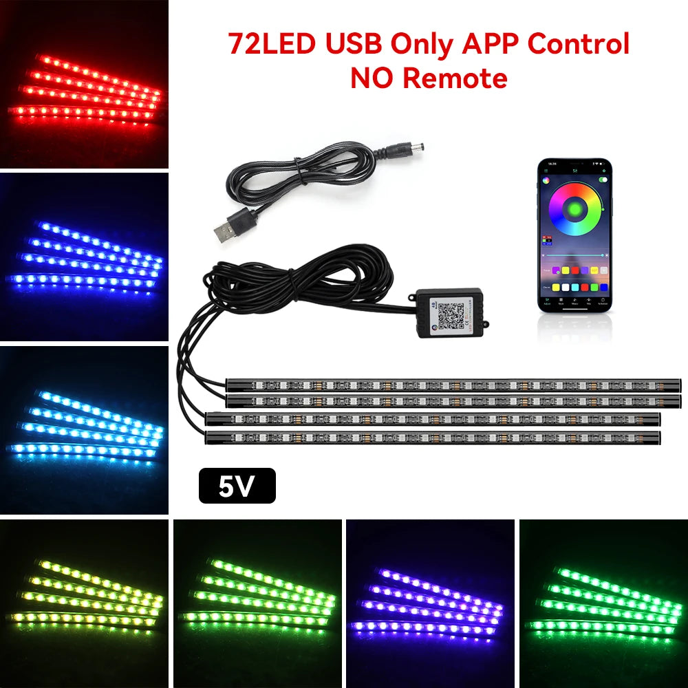 GlowDrive Pro™ | Wireless RGB Car Ambient Lights