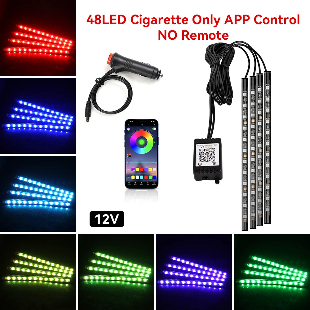 GlowDrive Pro™ | Wireless RGB Car Ambient Lights