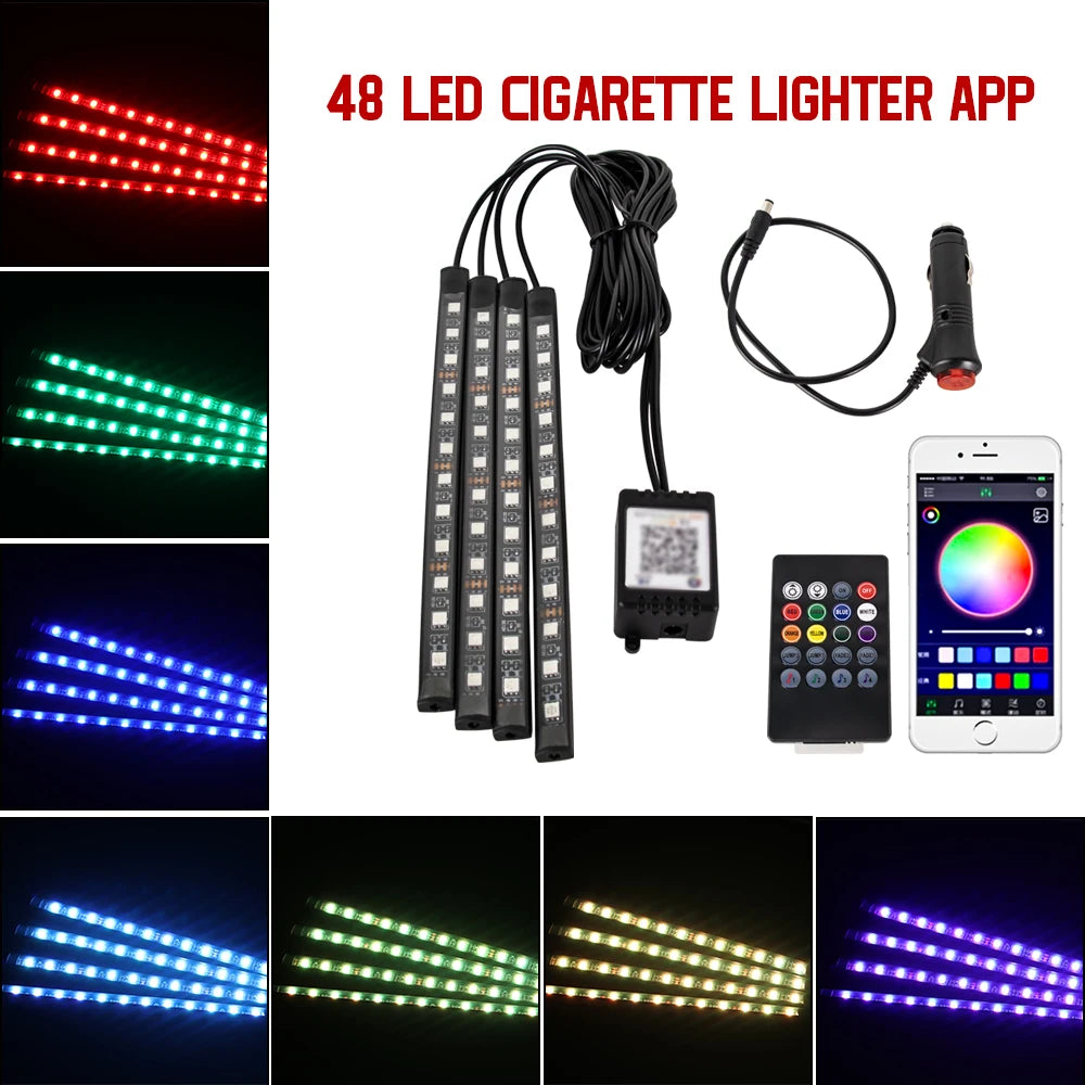 GlowDrive Pro™ | Wireless RGB Car Ambient Lights