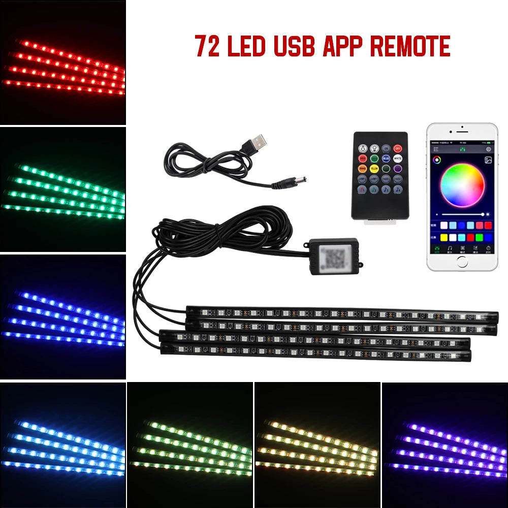 GlowDrive Pro™ | Wireless RGB Car Ambient Lights