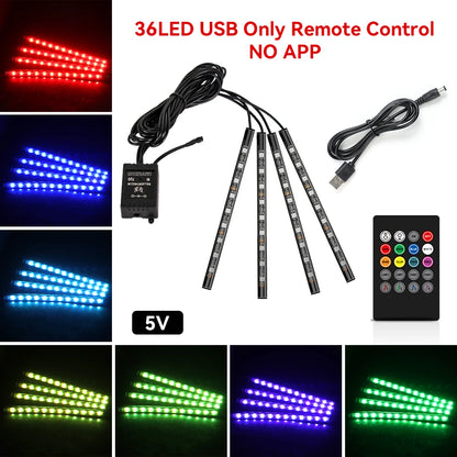 GlowDrive Pro™ | Wireless RGB Car Ambient Lights