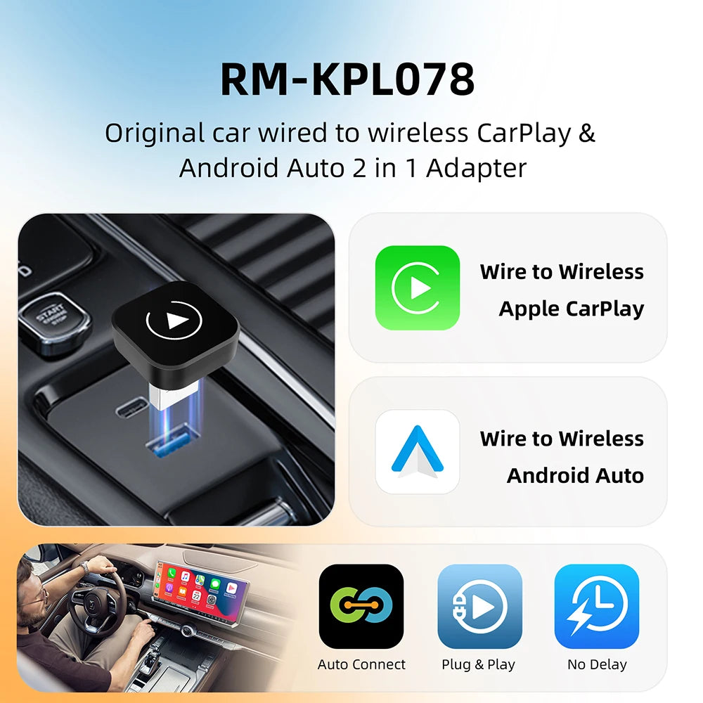 DriveLink Pro™ | 2-in-1 Wireless CarPlay & Android Auto Adapter