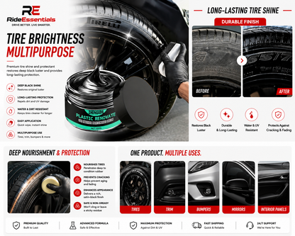 TireShine Pro™ Tire & Trim Restorer Paste