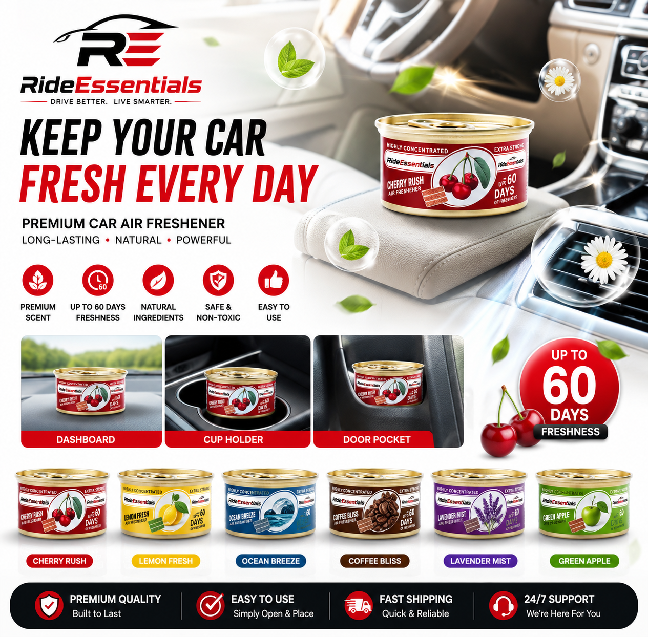 AromaDrive Pro™ | Long-Lasting Car Air Freshener