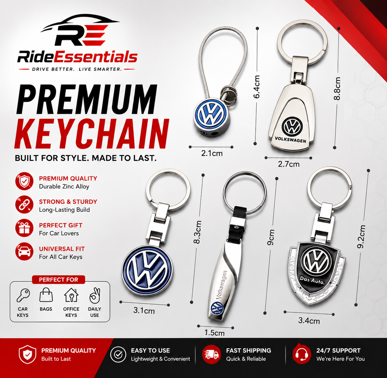 KeyDrive Pro™ | Premium Metal Car Keychain