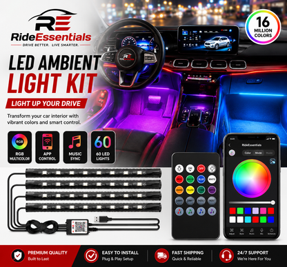 GlowDrive Pro™ | Wireless RGB Car Ambient Lights