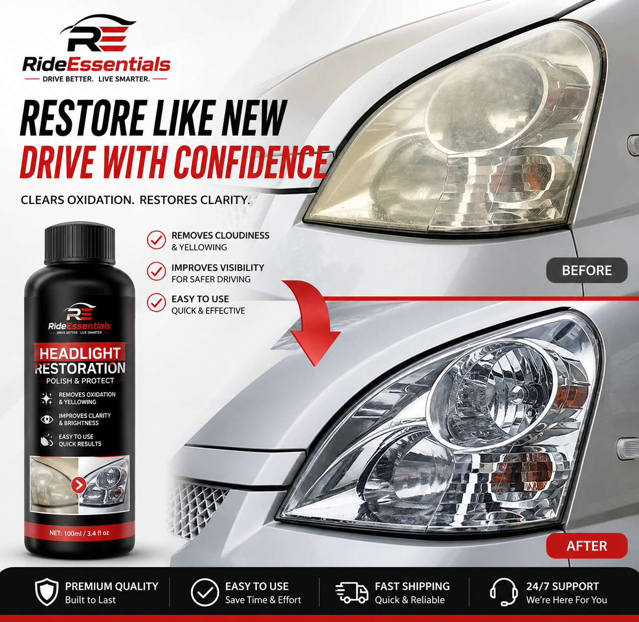 CrystalBeam Pro™ | Headlight Restoration Kit