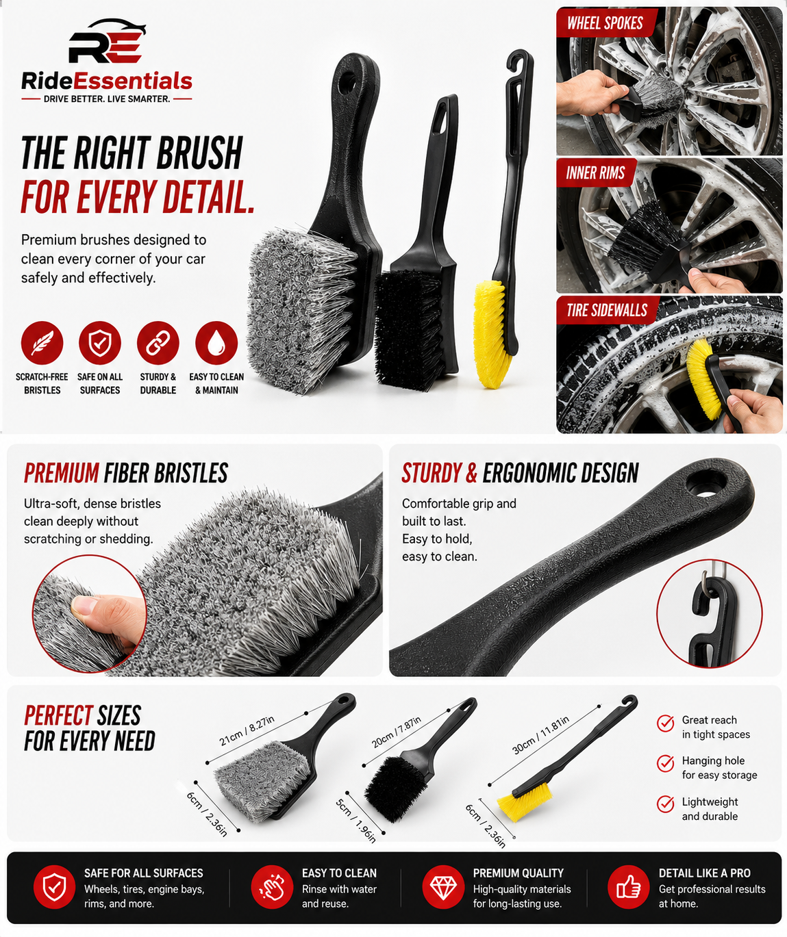 WheelBrush Pro™ | Premium Tire & Rim Cleaning Brush